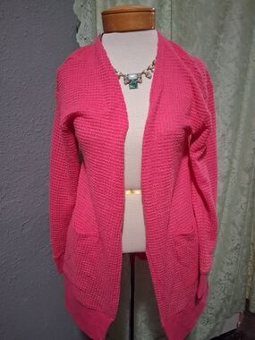 Lightweight Open-Front Pink Women's Cardigan